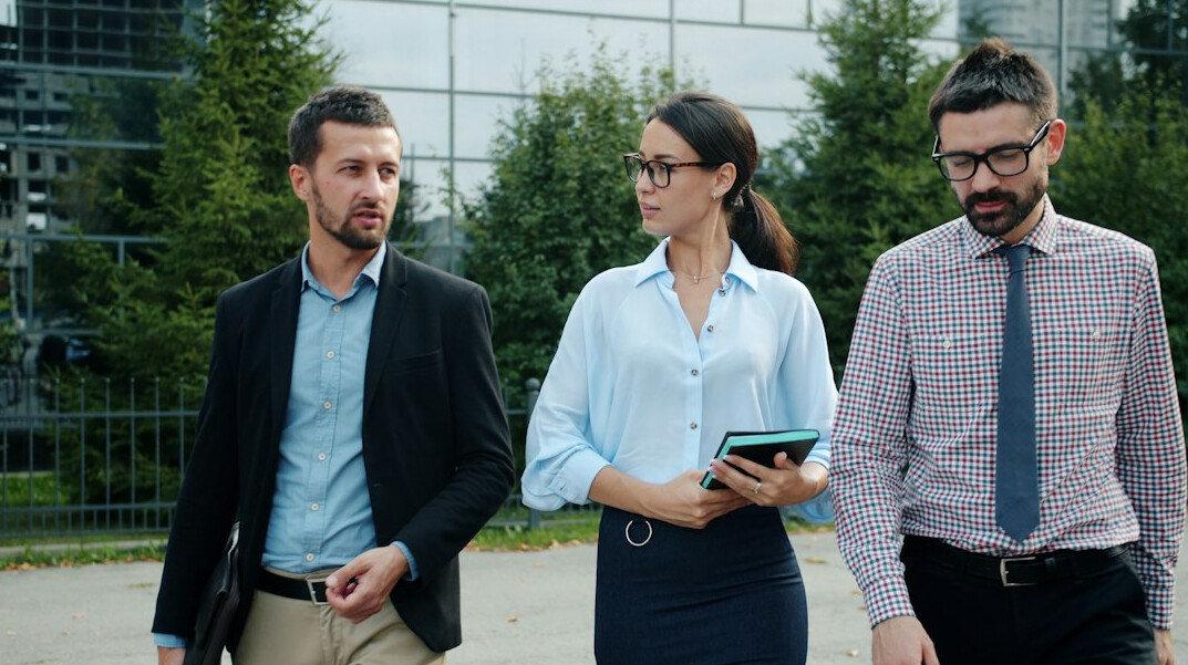 business people listening
